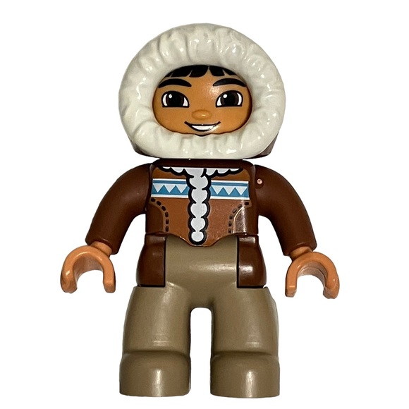 Lego Duplo Eskimo Father Man Replacement Figure Fur Trimmed Jacket Arctic - Picture 1 of 3